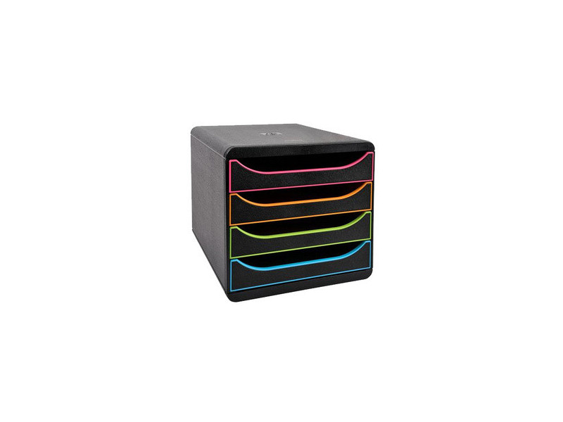 EXACOMPTA Module de classement BIG-BOX, 4 tiroirs, arlequin