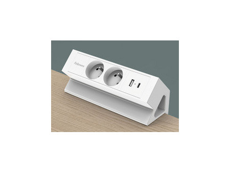 Fellowes Multiprise de table Power Desk 2, type E, blanc
