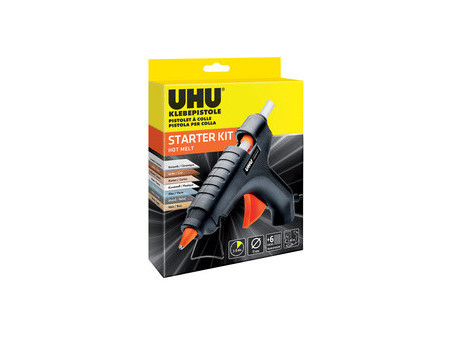 UHU Pistolet à colle HOT MELT STARTER KIT, noir/orange
