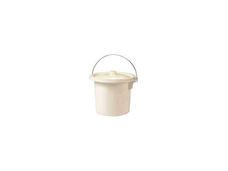 EDA Seau hygiénique, avec anse en métal, 5,5 litres, crème