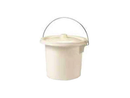 EDA Seau hygiénique, avec anse en métal, 11,5 litres, crème