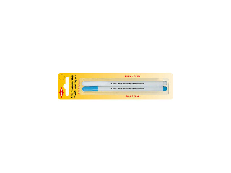 KLEIBER Marqueur pour textile, set de 2, blanc & bleu