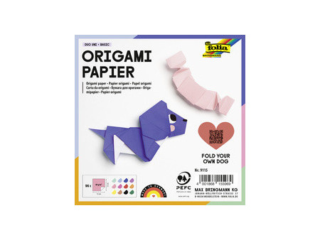 folia Feuille de papier origami Duo Uni, 80 g/m2, 190x190 mm