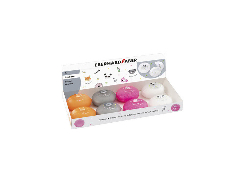EBERHARD FABER Gomme en plastique Animal, présentoir de 8