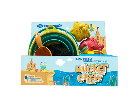 SCHILDKRÖT Kit de jouets de plage Bucket Crew, 5 pièces