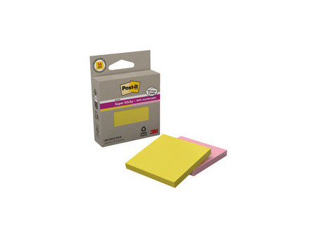 Post-it Bloc-notes Super Sticky Recycling Notes, rose/jaune