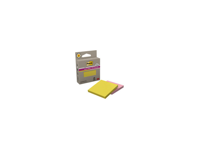 Post-it Bloc-notes Super Sticky Recycling Notes, rose/jaune