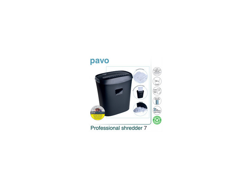 pavo Destructeur de documents Crosscut 7, particules, noir
