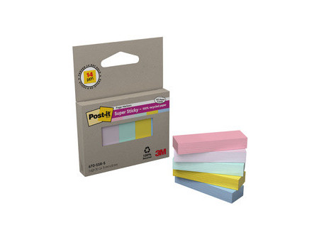 Post-it Marque-page Super Sticky Couleurs Pastel, 15 x 50mm