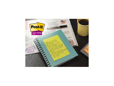 Post-it Bloc-notes super sticky notes, 101 x 152 mm, ligné