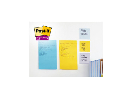 Post-it Bloc-notes super sticky notes, 101 x 152 mm, ligné