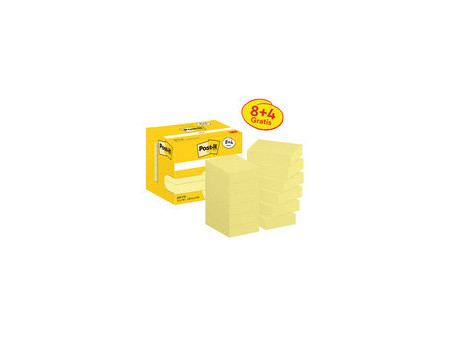 Post-it Bloc-notes adhésif, 76 x 76 mm, jaune, 16+4 gratuits