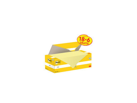 Post-it Bloc-notes adhésif, 51 x 38 mm, jaune, 16+4 gratuits