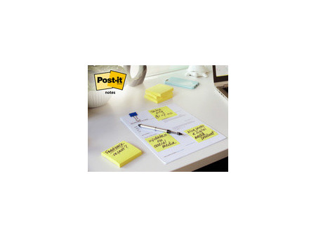 Post-it Bloc-notes adhésif, 127x76 mm, jaune, 16+4 gratuits