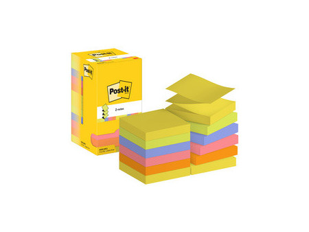 Post-it Bloc-notes adhésif z-notes, 76x76 mm, couleurs fluo