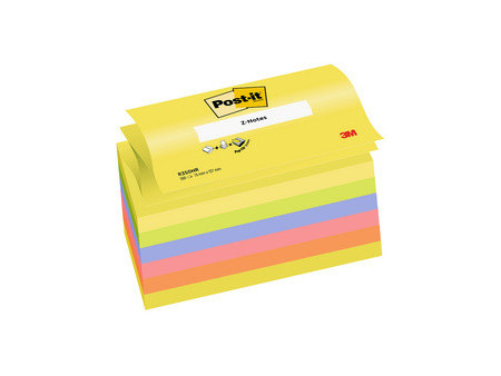 Post-it Bloc-notes adhésif z-notes, 76x76 mm, couleurs fluo