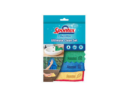 Spontex Chiffon microfibres Ultimate Clean, set de 3