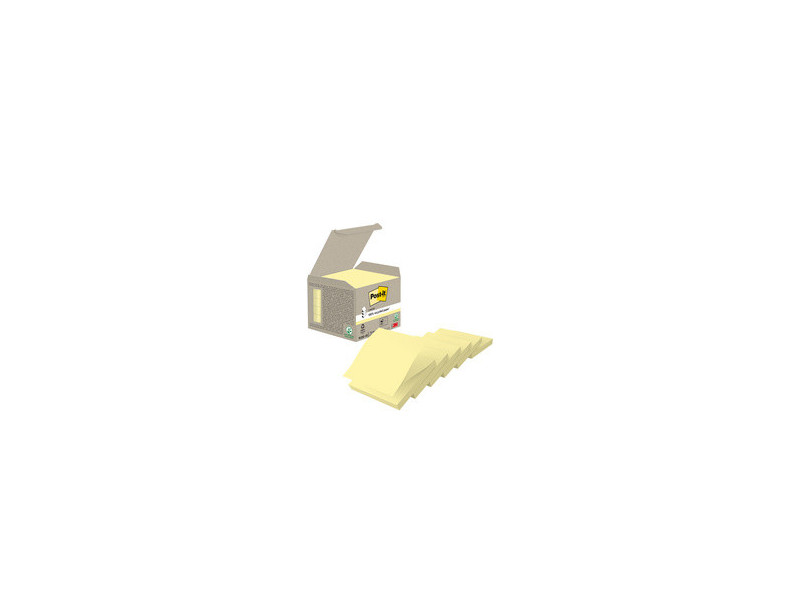 Post-it Bloc-notes adhésif Recycling z-notes, 76x76mm, jaune