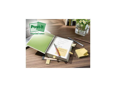 Post-it Bloc-notes adhésif Recycling z-notes, 76x76mm, jaune