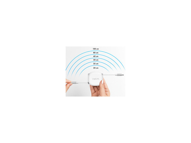 LogiLink Câble USB 2.0, USB-C - USB-C, rétractable, noir