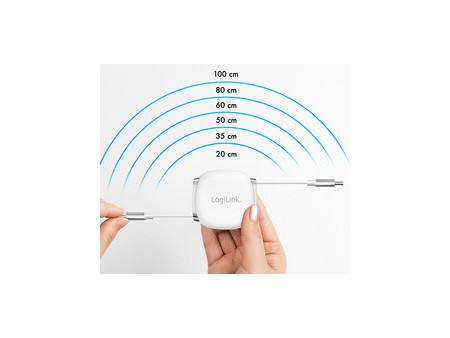 LogiLink Câble USB 2.0, USB-C - USB-C, rétractable, blanc