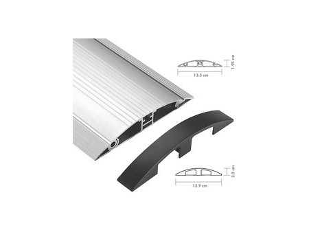 LogiLink Passe-câbles de sol, alu & ABS, 754 mm, argent