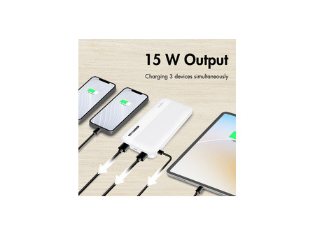 LogiLink Powerbank, 10.000 mAh, 2x USB-A, 2x USB-C, blanc