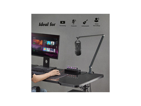 LogiLink Pied de micro, longeur du bras: 840 mm max., noir