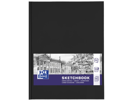 Oxford Cahier de croquis couverture rigide, A4, 96 feuilles