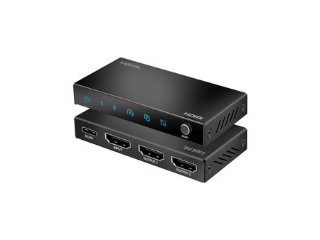 LogiLink Répartiteur HDMI 4K/60 Hz, Downscaler, 2 ports
