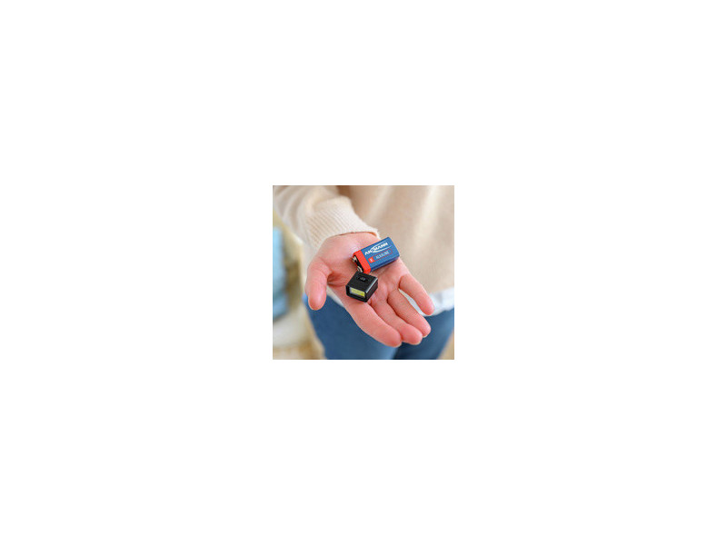 ANSMANN Mini lampe LED ACTION avec pile 9V, noir