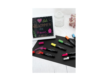 EBERHARD FABER Marqueur craie 1-2 mm, étui de 4, assorti