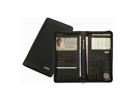 Alassio Organiseur de voyage, cuir nappa, noir