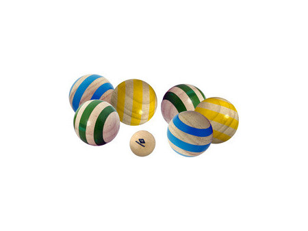SCHILDKRÖT Jeu de boccia en bois, 6 boules + jack