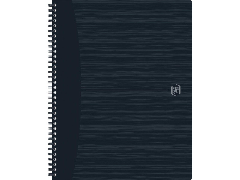 Oxford Cahier à spirales Origins, A4, quadrillé, noir