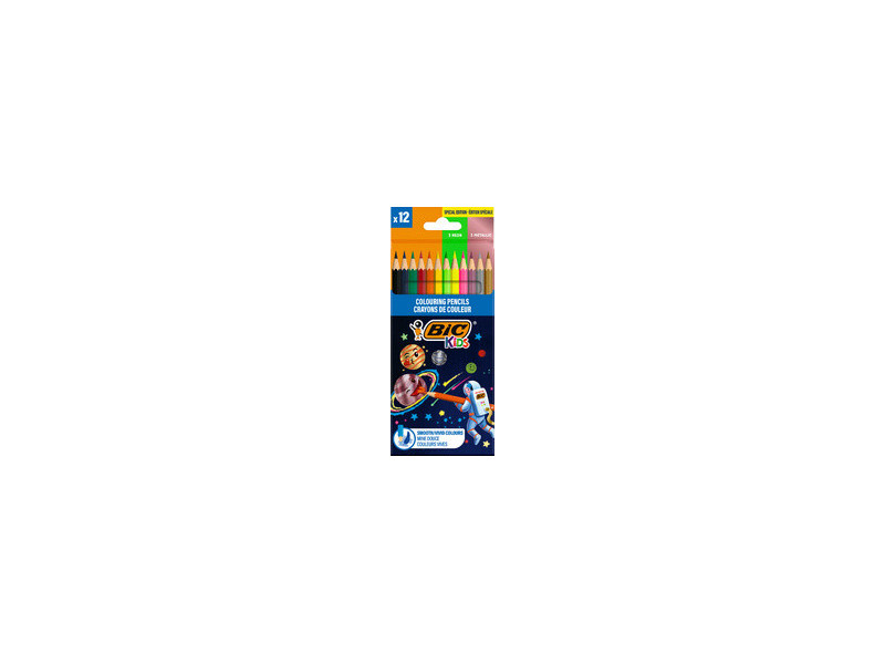 BIC KIDS Crayon de couleur Cosmo, étui en carton de 12