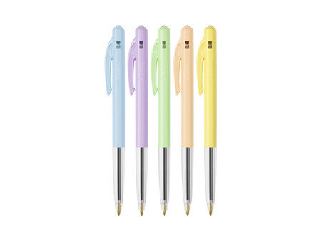 BIC Stylo à bille rétractable M10 Pastel, boîte de 50