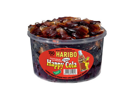 HARIBO Bonbon gélifié aux fruits HAPPY COLA, boîte de 150