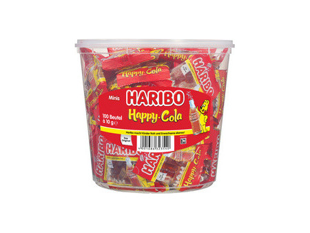 HARIBO Bonbon gélifié aux fruits HAPPY COLA Minis, boîte