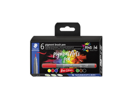 STAEDTLER Feutre pigment brush pen 'Basic Colours'