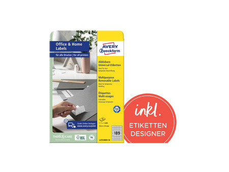 AVERY Zweckform Etiquette universelle, 17,8 x 10 mm, blanc