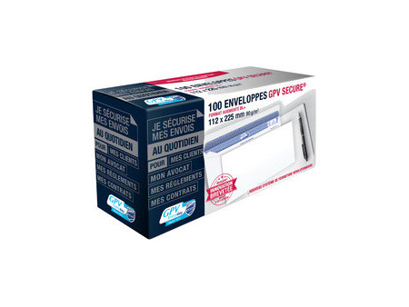 GPV Enveloppes SECURE, 112 x 225 mm, avec fenêtre, blanc