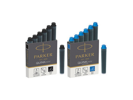 PARKER Cartouches d'encre Mini QUINK, effaçable, bleu