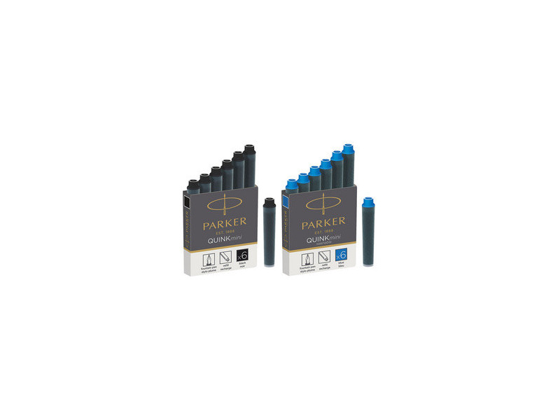 PARKER Cartouches d'encre Mini QUINK, effaçable, bleu