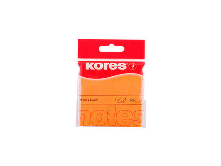 Kores Note adhésive 'NEON', 75 x 75 mm, uni, vert fluo