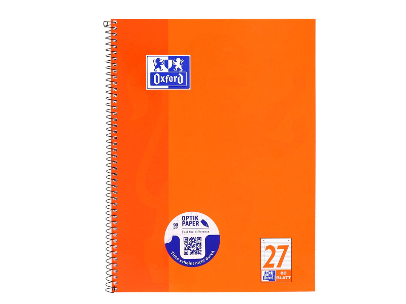 Oxford Cahier à spirale, A4+, ligné, 160 pages