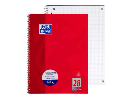 Oxford Cahier, format A4+, quadrillé, 160 pages,marge gauche