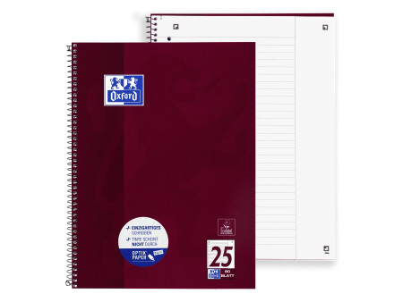 Oxford Cahier à spirale, A4+, ligné, 160 pages,