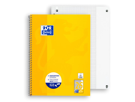 Oxford Cahier à spirale, A4+, quadrillé, 160 pages,