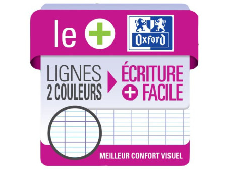 Oxford Cahier piqûre, 240 x 320 mm, Seyès, 96 pages,lot de 5